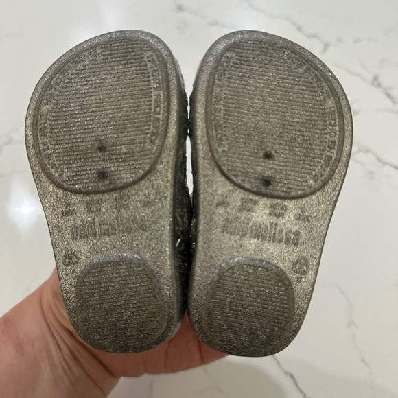 Mini Melissa + Campana Silver Jelly Baby Toddler Shoes Size 5 - Picture 3 of 6
